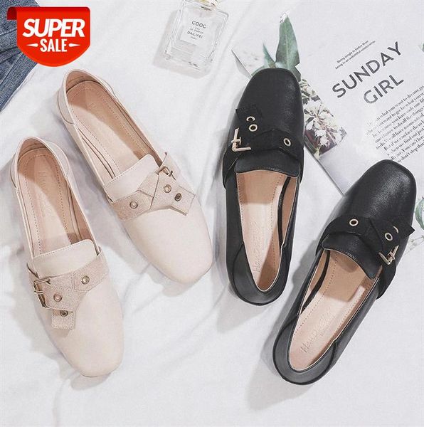 

fashion buckle women loafers comfortable slip-on women casual flats new spring big size 43 ladies office boat shoes #qn8v