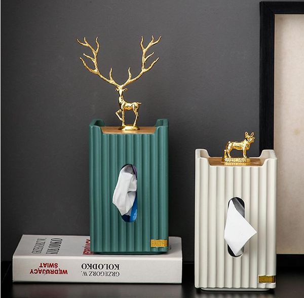 

european resin tissue box living room tea several elk paper simple table standing towel home decoration ornaments boxes & napkins