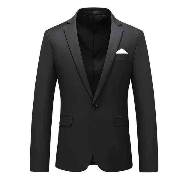 

2021 new men blazer coats casual business blazer jacket fashion mens formal wedding blazers plus size m-6xl solid white black y1122, Black;brown
