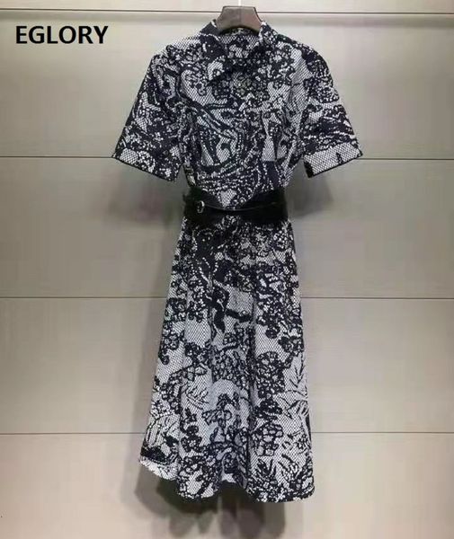 

dresses 100%cotton summer fashion clothes women turn-down collar vintage print belt deco short sleeve casual long shirt, Black;gray