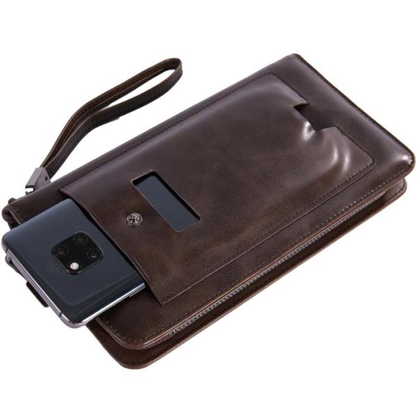 

wallets men's vintage look long wallet with phone bag zipper coin pocket purse male clutch for men portfel, Red;black
