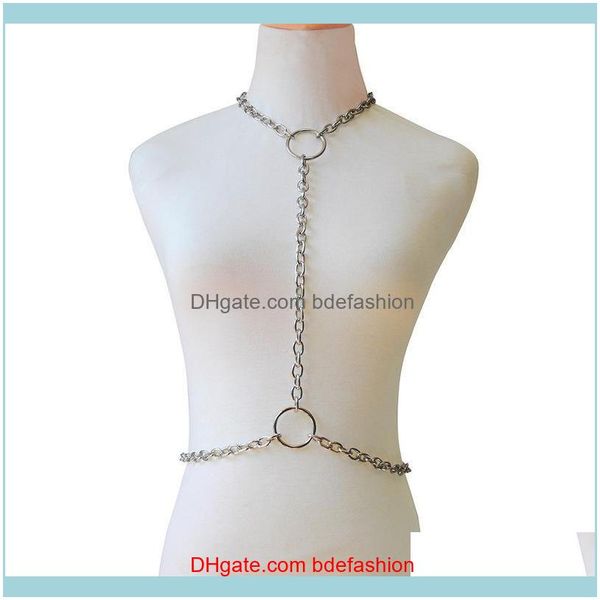 

necklaces & pendants jewelrybody chain harness gothic chains for women belly female bodysuit jewelry festival girls fashion jewellery d, Silver