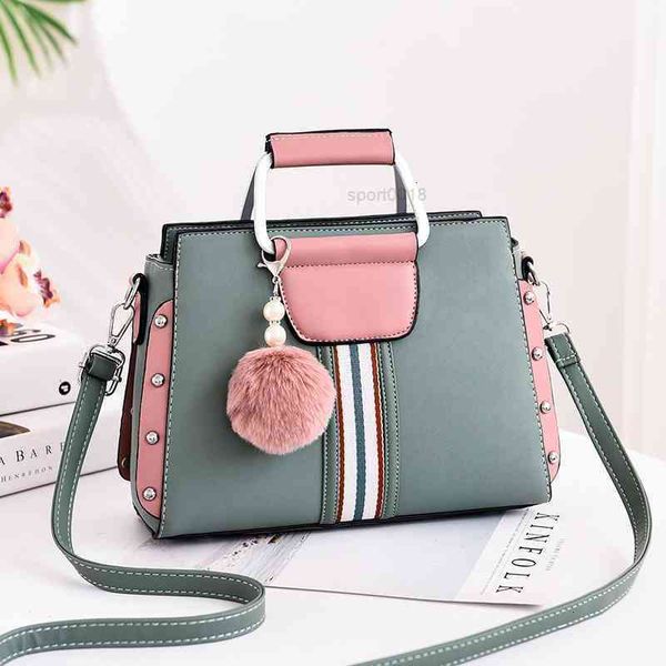 

hbp non- fashion handbag women's bag simple large capacity slung one shoulder versatile foreign style color contrast in autumn and exji