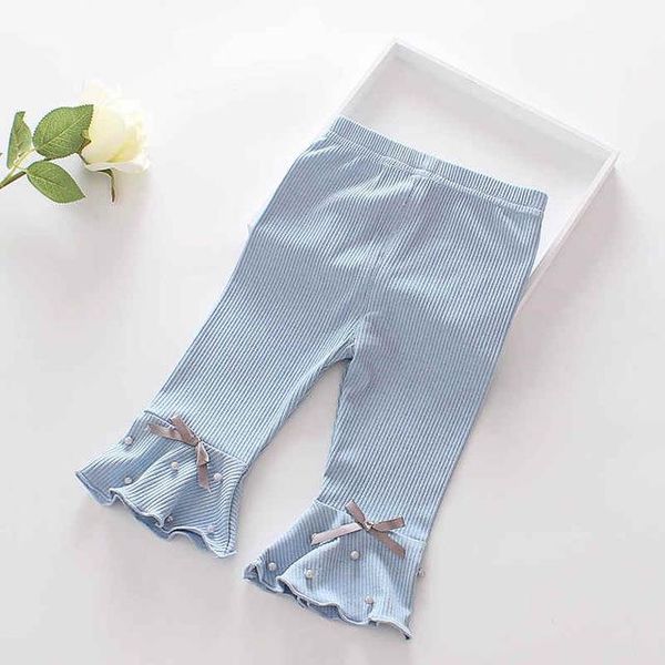 

trousers 2021 summer calf-length 1-4years cotton pants gril children girls, Blue