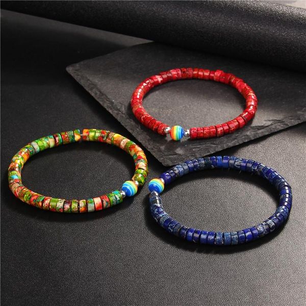 

charm bracelets imperial jaspers flake stone bracelet rainbow ball for women men couple bangles 7 chakras energy yoga jewelry, Golden;silver