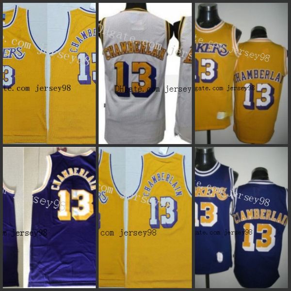 

los angeles laker men #13 wilt chamberlain purplemen nba fashion retro basketball jersey, Black