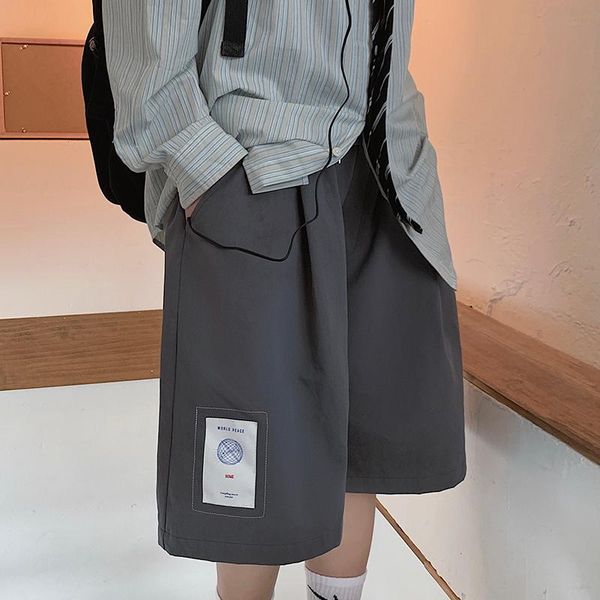 

women's shorts streetwear casual short women loose cotton drawstring cargo vintage pockets pantalon corto clothing ef50ws, White;black