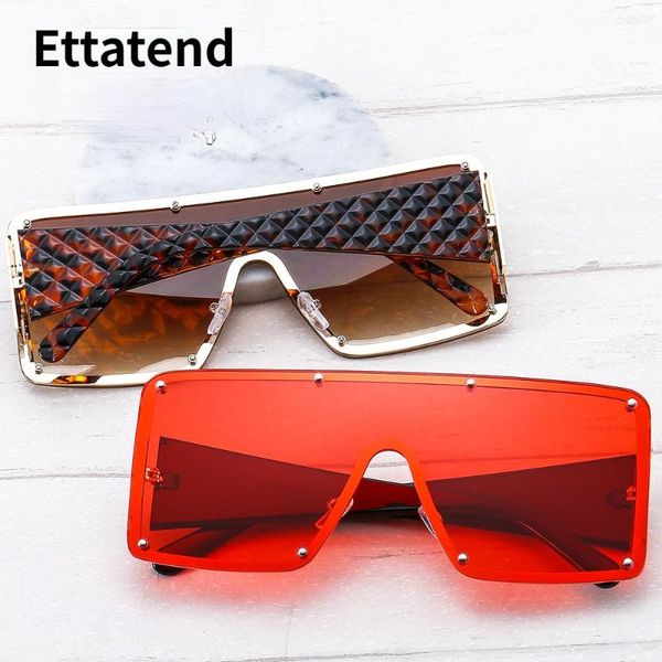 

sunglasses gradient oversized square one piece women 2021 fashion design sun glasses men luxury shades retro eyeglasses, White;black