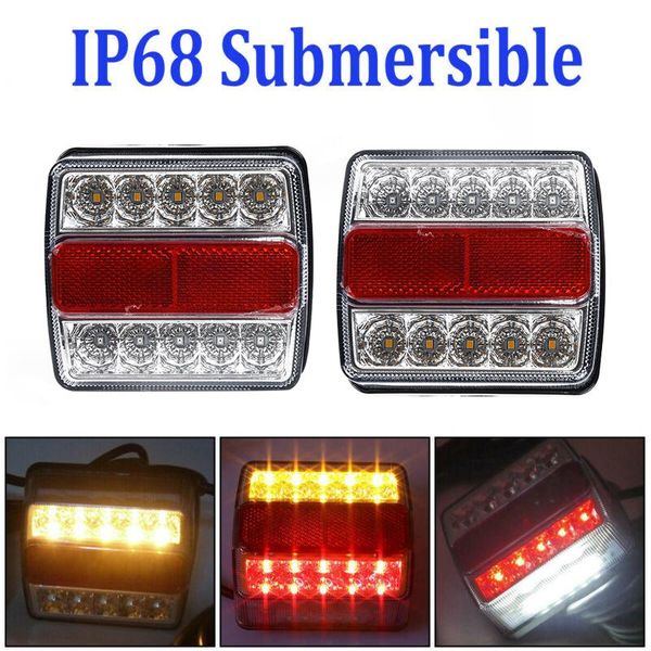 

working light 2pcs factory direct sale abs plastic rear led submersible trailer tail lights kit boat marker truck waterproof