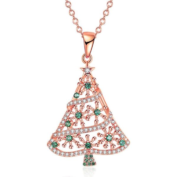 

pendant necklaces women's neck chain christmas tree one piece aesthetic jewelry 2021 cool stuff gift for accessories, Silver