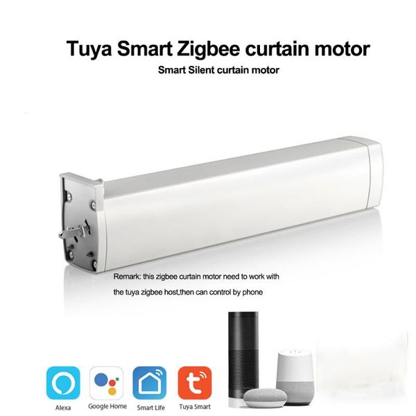 

smart home control zigbee electric curtain motor, tuya app /433mhz remote vioce via alexa echo and google for
