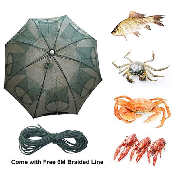 

reinforced portable folding automatic fishing net trap cast box fish shrimp mint crayfish crab accessories