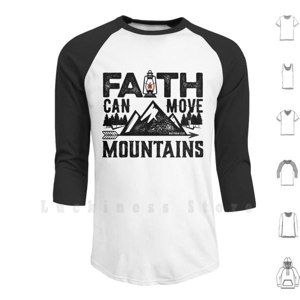 

faith can move mountains hoodies christ psalm church god jesus bible quote scripture pray men's & sweatshirts, Black