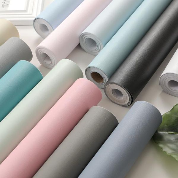 

wallpapers living room decor solid color self adhesive wallpaper waterproof film oil-proof kitchen cabinet deskrenovation sticker