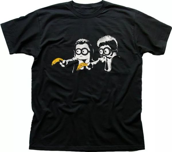 

pulp fiction banana black printed cotton t-shirt 9731, White;black