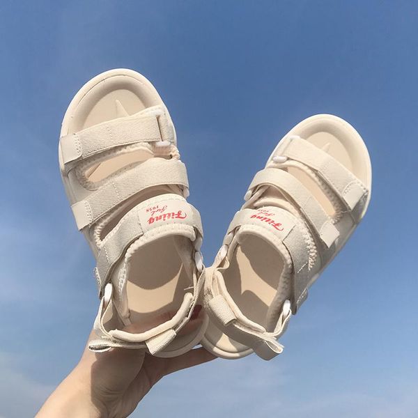 

sandals female ins tide fairy 2021 summer korean version of the wild flat shoes fashion super fire net, Black