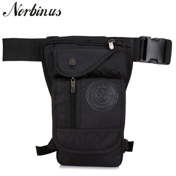 

norbinus men nylon crossbody fanny bag motorcycle rider hip belt leg bags travel drop thigh pouch male military waist pack