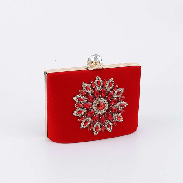 

guofeng hand-held diamond inlaid veet cloth bag banquet dress hanfu cheongsam bag messenger women's