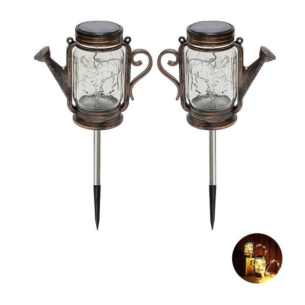 

solar lamps novelty kettles light ip44 waterproof can lantern lawn garden decor outdoor unique appearance lamp for street courtyard