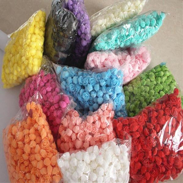 

decorative flowers & wreaths 500 pieces teddy bear of roses 3cm foam wedding christmas decor for home diy gifts box artificial