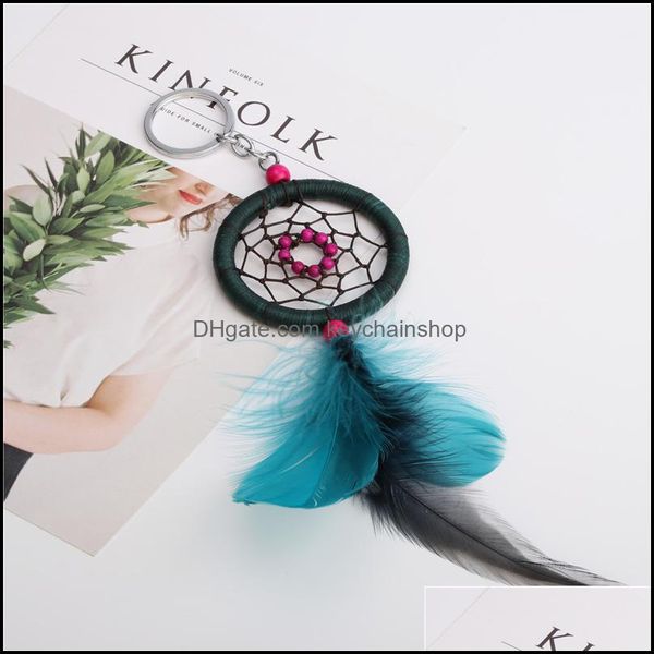 Keychains Acess￳rios de moda Keychain antigo Dreamcatcher com penas de penas Dream Catcher Keyring Drop Delivery 2021 AN96S