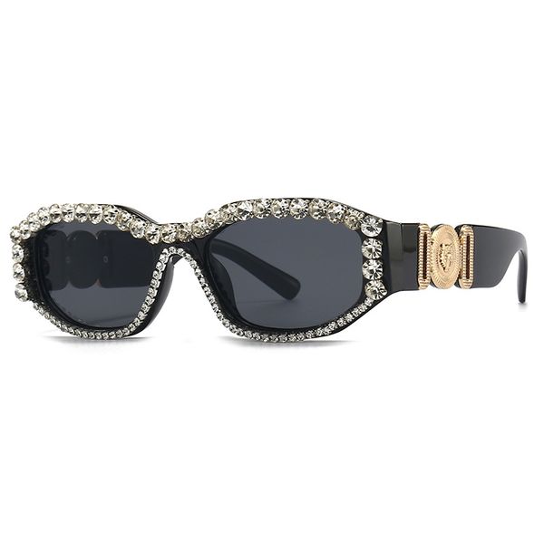 Дизайнерские солнцезащитные очки, новые европейские и американские модные наклейки с бриллиантами. Женские солнцезащитные очки, красота головы, хип-хоп, индивидуальные очки.