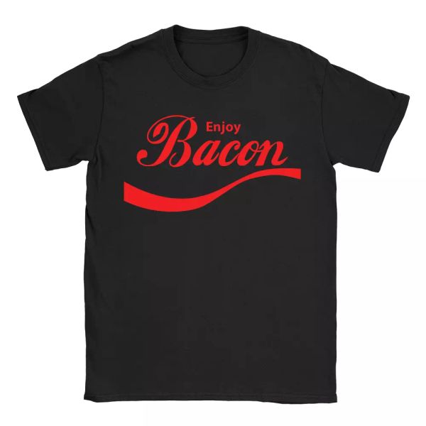 

enjoy bacon mens t-shirt meat lover bacon funny gift for dad uncle, White;black