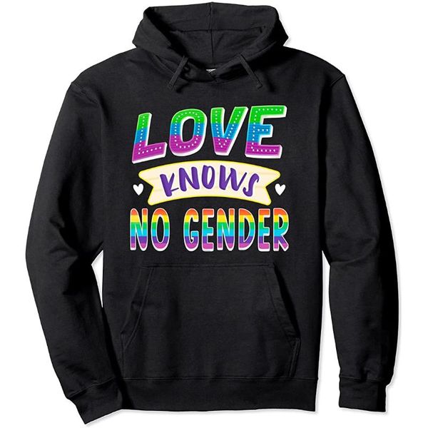 Herren Hoodies Sweatshirts Love Knows No Gender LGBTQ Gay Pride Lesbenrechte Regenbogen Pullover Hoodie