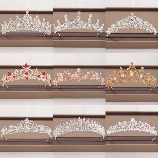 

other trendy wedding crown bridal headpiece baroque crystal tiaras and crowns gold silver color bride hair accessories, Golden;white