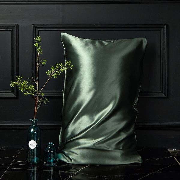 

pillow case mulberry silk pillowcase european style solid color soft for bed home healthy sleep 1pc cover 50x75cm