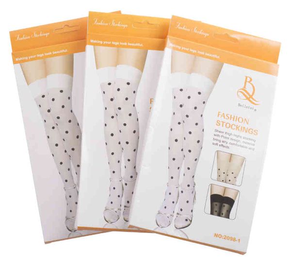 

legs underwear cute long tube thigh stockings dot pattern fun, Black;white