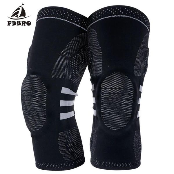 

elbow & knee pads fdbro 1pcs protector sports silicone long brace support pad sport basketball volleyball leg sleeve, Black;gray