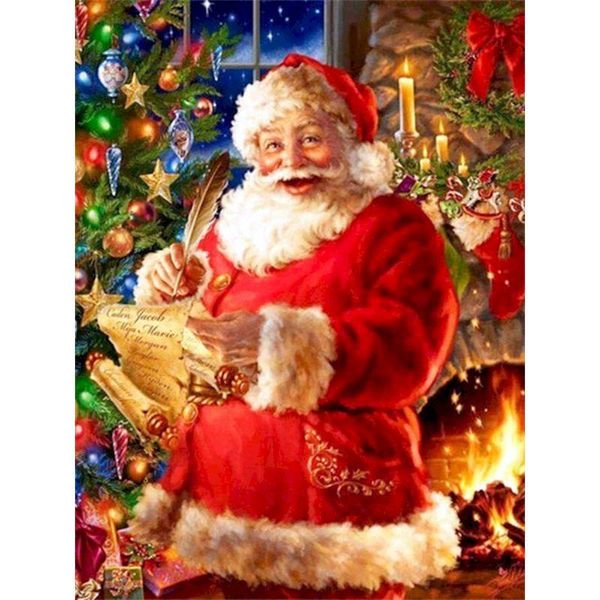 

paintings gatyztory frame christmas gift diy painting by numbers santa claus handpainted oil canvas colouring