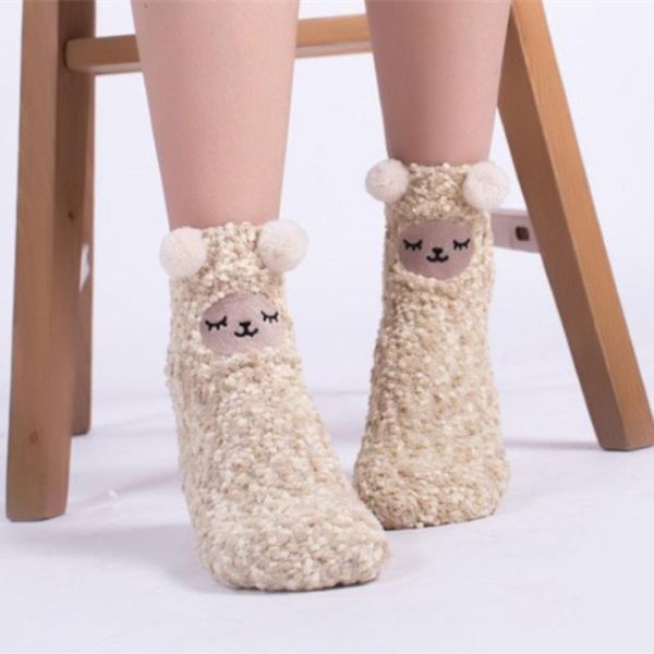 

christmas decorations cartoon coral velvet socks winter thicken looped pile gift bag xmas tree hanging decoration