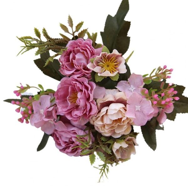 

1 bouquet artificial flower handmade fresh-keeping faux silk flower multipurpose fake rose for home decor accessories