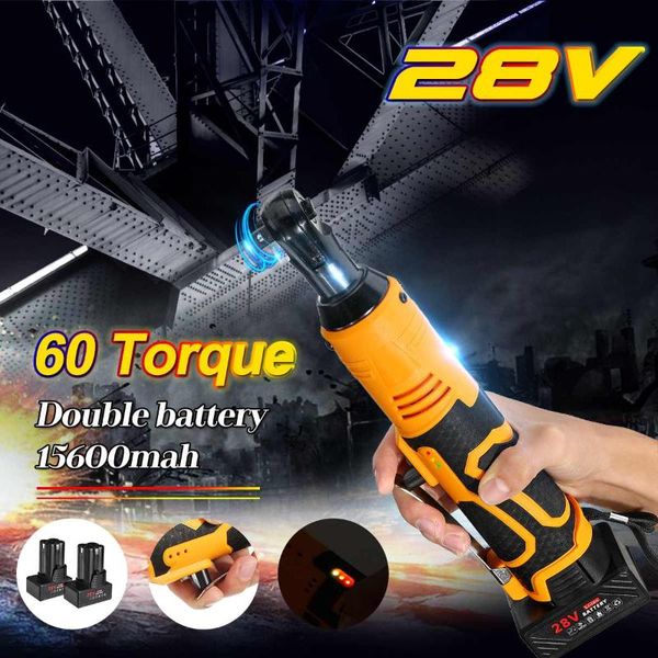 

hand tools 28v 3/8inch electric wrench ratchet tool w/ 2 li-ion battery with us plug eu charger power cordless
