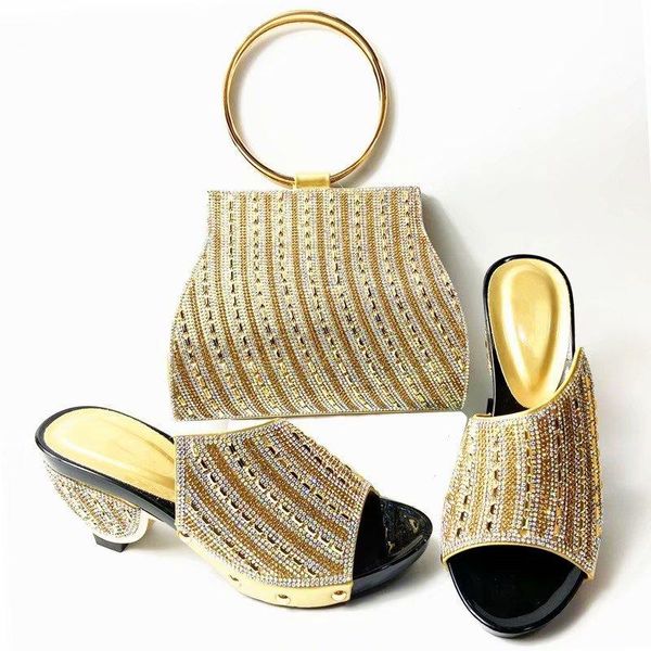 

dress shoes graceful gold party set high heel women's pumps with purse bag for evening asb5 height 7cm, Black