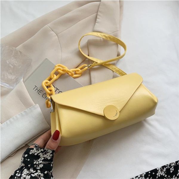

evening bags candy color chain shopping bag style pu leather women's shoulder fashion texture buckle handbags for women 2021
