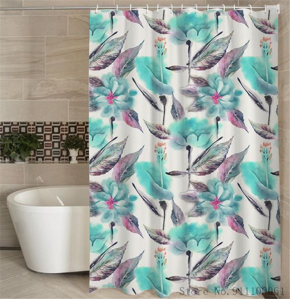 

shower curtains national wind modern contracted curtain waterproof polyeste fabric bathroom partition customized home decoration