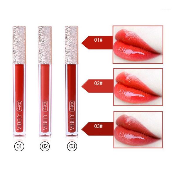 

colors red moisturizing lip glaze long last gloss liquid lipstick fashion beauty makeup brand six spaces store sell1