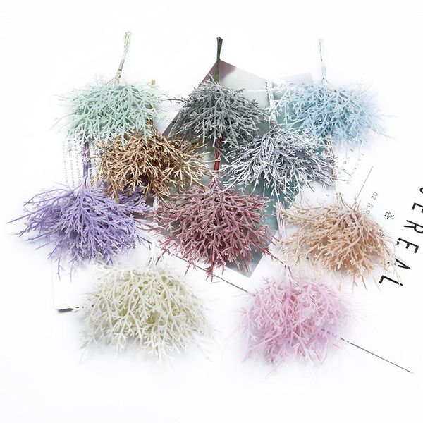 

decorative flowers & wreaths 10pcs artificial plants christmas leaves vases for home decor wedding bridal accessories clearance diy gifts pl