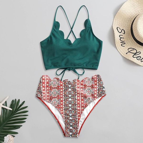 

2021 ladys waves cut bikini set female swimsuit beachwear outfit bikinis women mujer biquiniby air