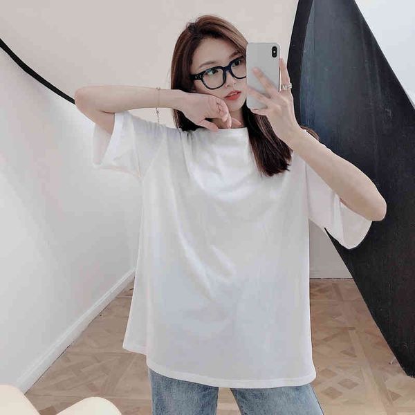 

t shirt white loose shirt for women o neck short sleeve casual basic t shirts female summer fashionable clothing tide