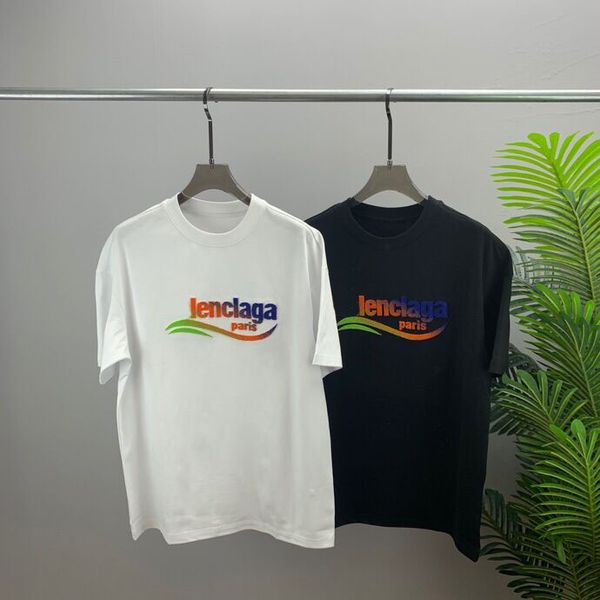 

2022ss spring/summer trend fashion short sleeve t-shirt jacquard women's men's clothing size: m~xxxl color: black and white h76567, Black;brown
