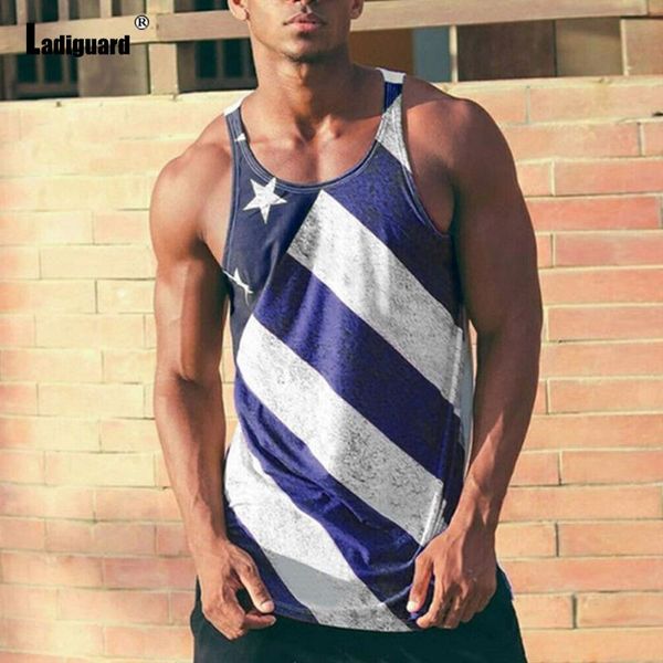 

men' tank mens clothing sleeveless vest american flag print men fashion streetwear 2021 summer casual pullovers, White;black