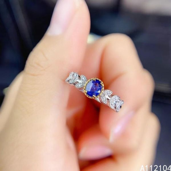 

cluster rings kjjeaxcmy fine jewelry 925 sterling silver inlaid natural sapphire women vintage lovely plant chinese style gem ring support d, Golden;silver
