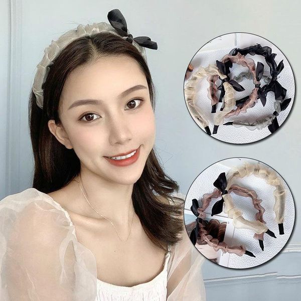 

hair clips & barrettes sweet yarn hoop all-match headdress fashion korean style women girls headwear accessories non-slip wide headband, Golden;silver