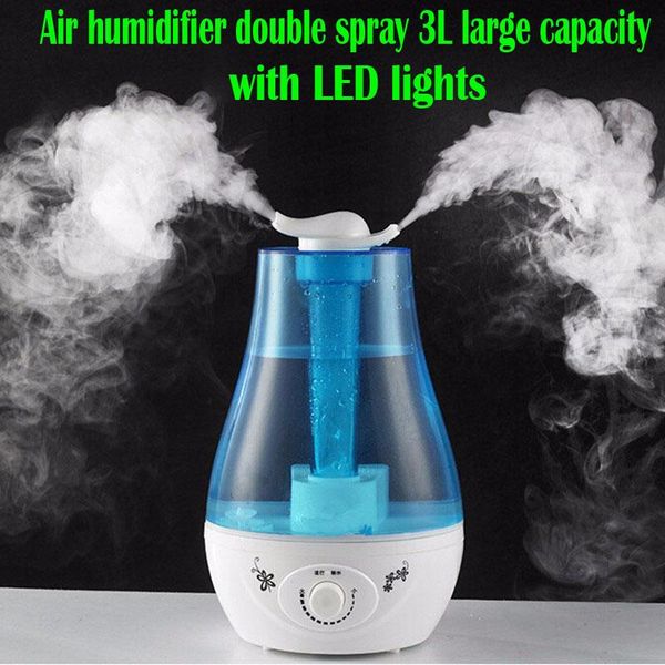 

humidifiers ultrasonic air humidifier 25w 3l large double spray practical aroma essential oil diffuser for home mist discharge