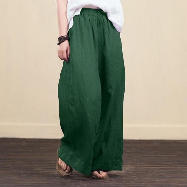 

wide leg casual cotton women capris and linen trousers fashion elegant spring summer, Black;white