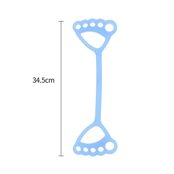 

resistance bands portable yoga rope chest multifunctional silicone workout expander with finger ring handle (blue)